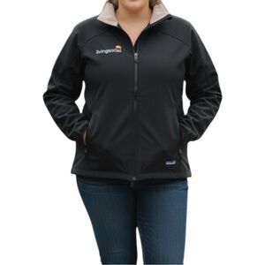 Patagonia Women's Black Softshell Jacket Company Logo Embroidered XL